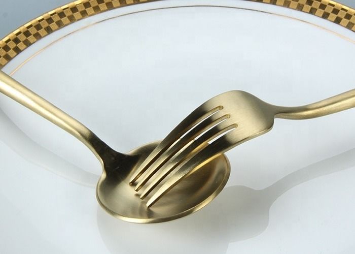 Fadeless Luxury Matte Gold SS304 Fork Knife Spoon Set