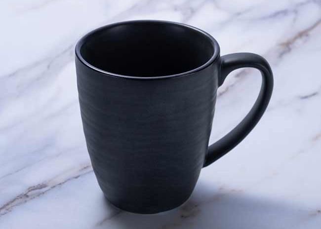 350ml Solid Color Ceramic Mug Cup With Embossed Swirl Finished