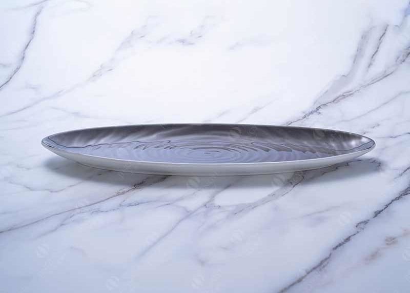 Oblong Shape Ceramic Dinner Plate 14.25'' 16.25'' For Baking Store